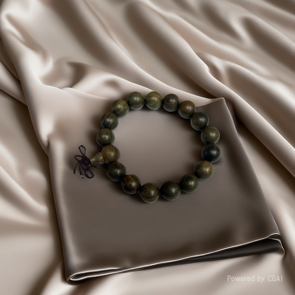 Golden thread nanmu old material sunken chanting beads, natural hand-held chains, solid wood cultural collectibles, retro Chinese-style decorative gifts for men and women details Picture
