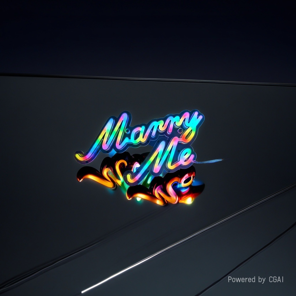 Neon tube style text "Marry Me" night light decoration Application Scenario