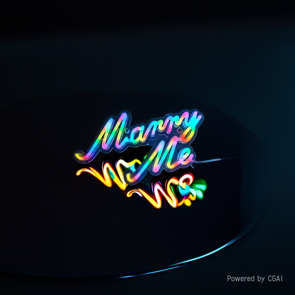 Neon tube style text "Marry Me" night light decoration