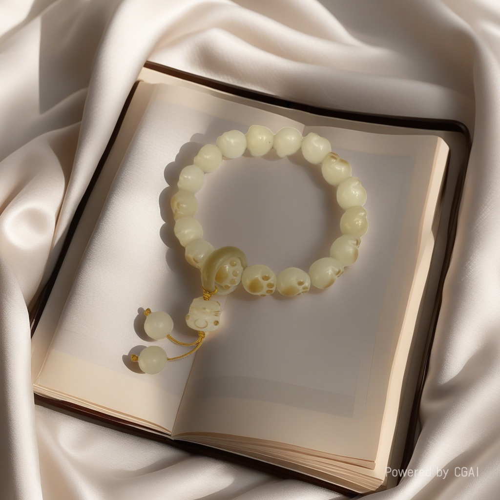 Natural Bodhi root bracelet, cute cat paw design bracelet, women's Xiaohongshu live streaming supply, cultural and artistic bracelet and jewelry details Picture
