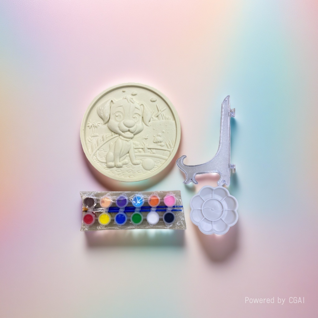 儿童环保浮雕彩绘画 套装环保可水洗创意DIY手工圆框十二生肖系列