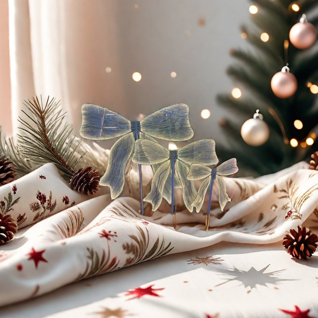 LED decorative lights, outdoor lights, bow decorations, Christmas atmosphere arrangement decorative lights Application Scenario