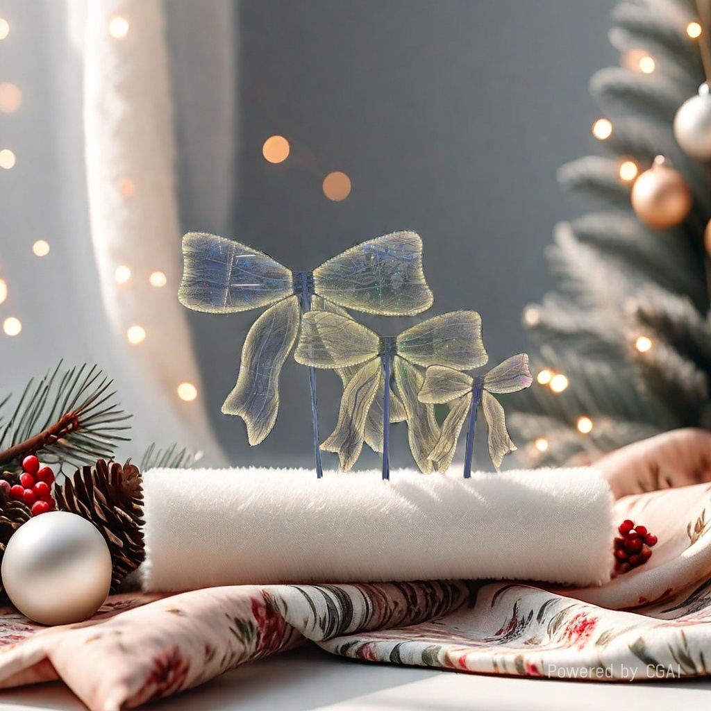LED decorative lights, outdoor lights, bow decorations, Christmas atmosphere arrangement decorative lights details Picture