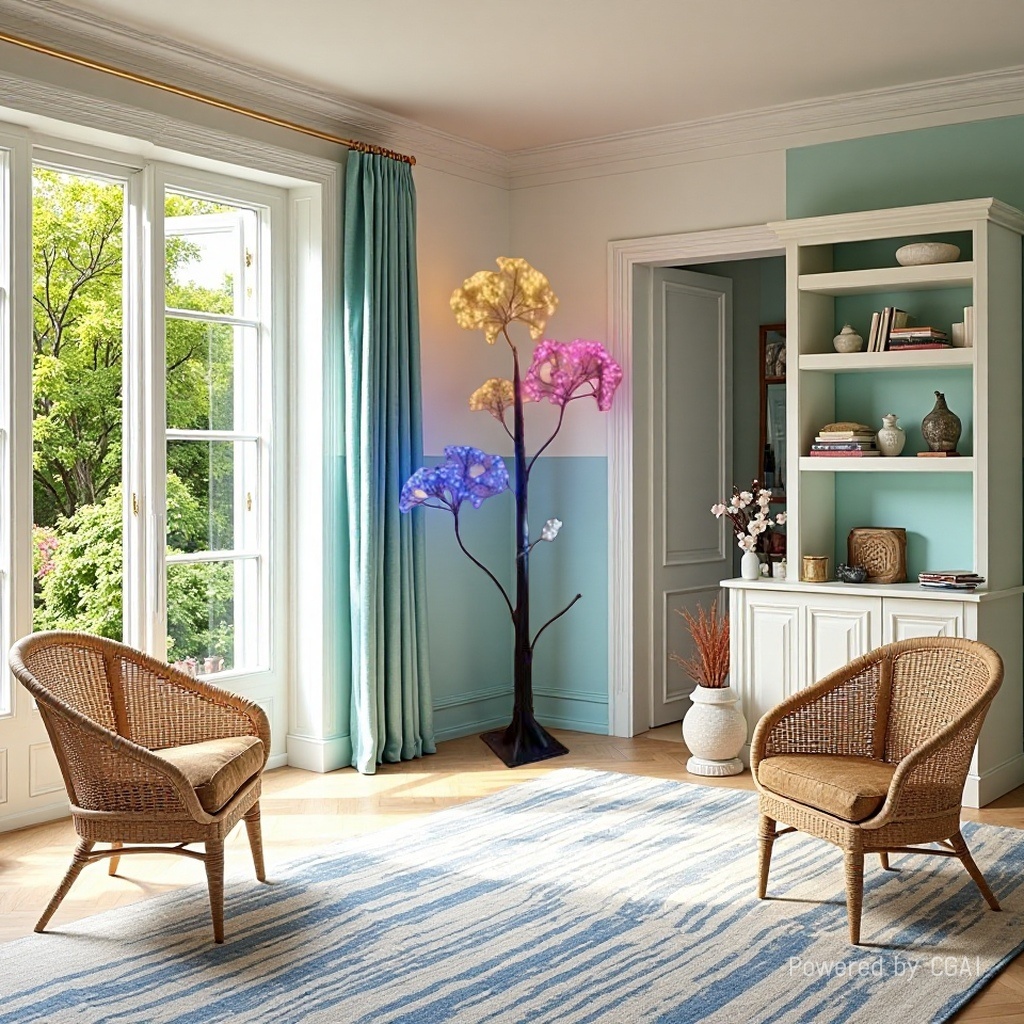 Tree lamp craft decorative lighting fixtures, lotus seat lighting fixtures, simple and modern home lighting design sense ceiling lamps details Picture