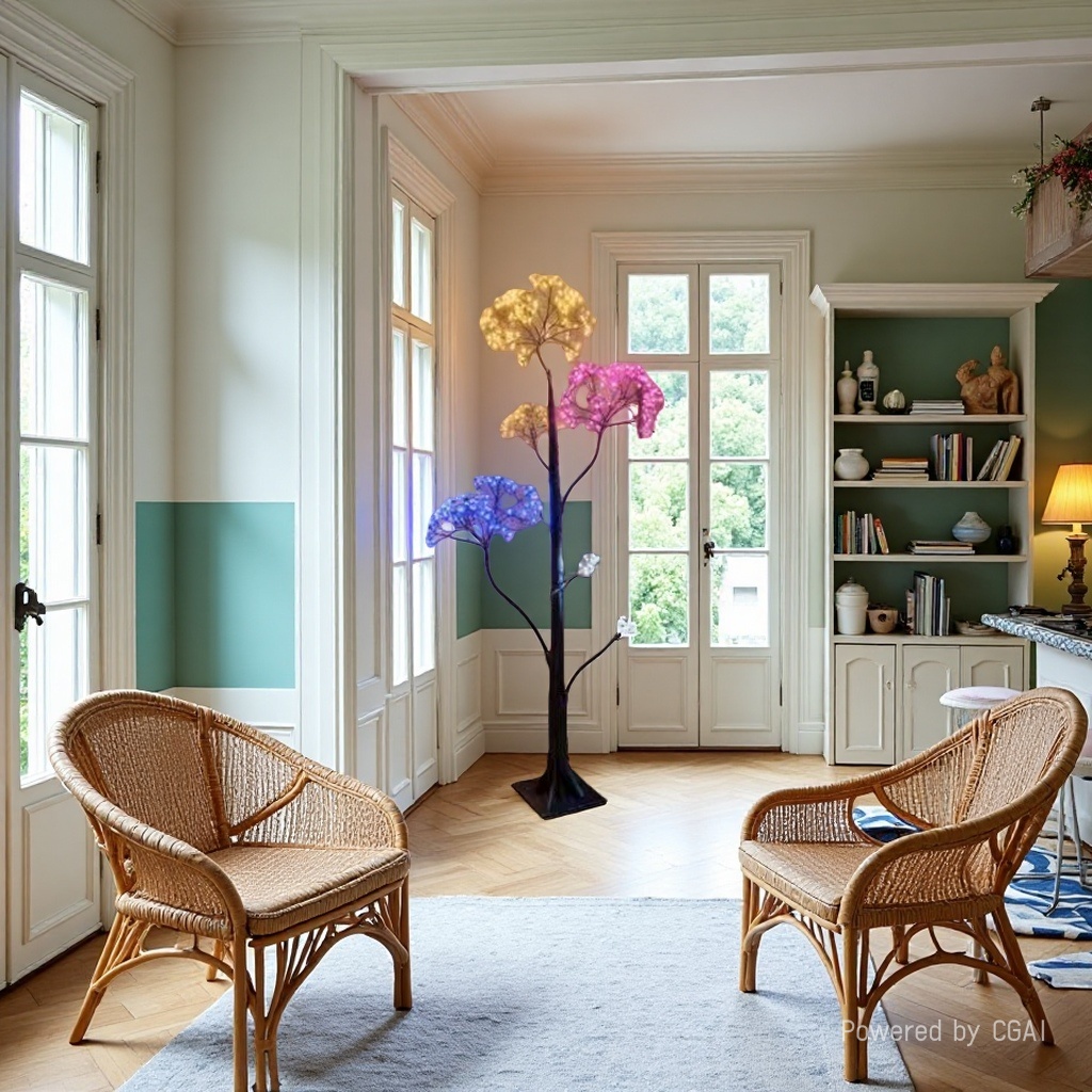 Tree lamp craft decorative lighting fixtures, lotus seat lighting fixtures, simple and modern home lighting design sense ceiling lamps Specification image