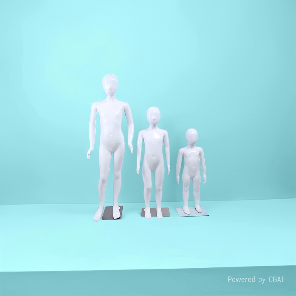 Painted white and black 108CM children's plastic mannequin Specification image