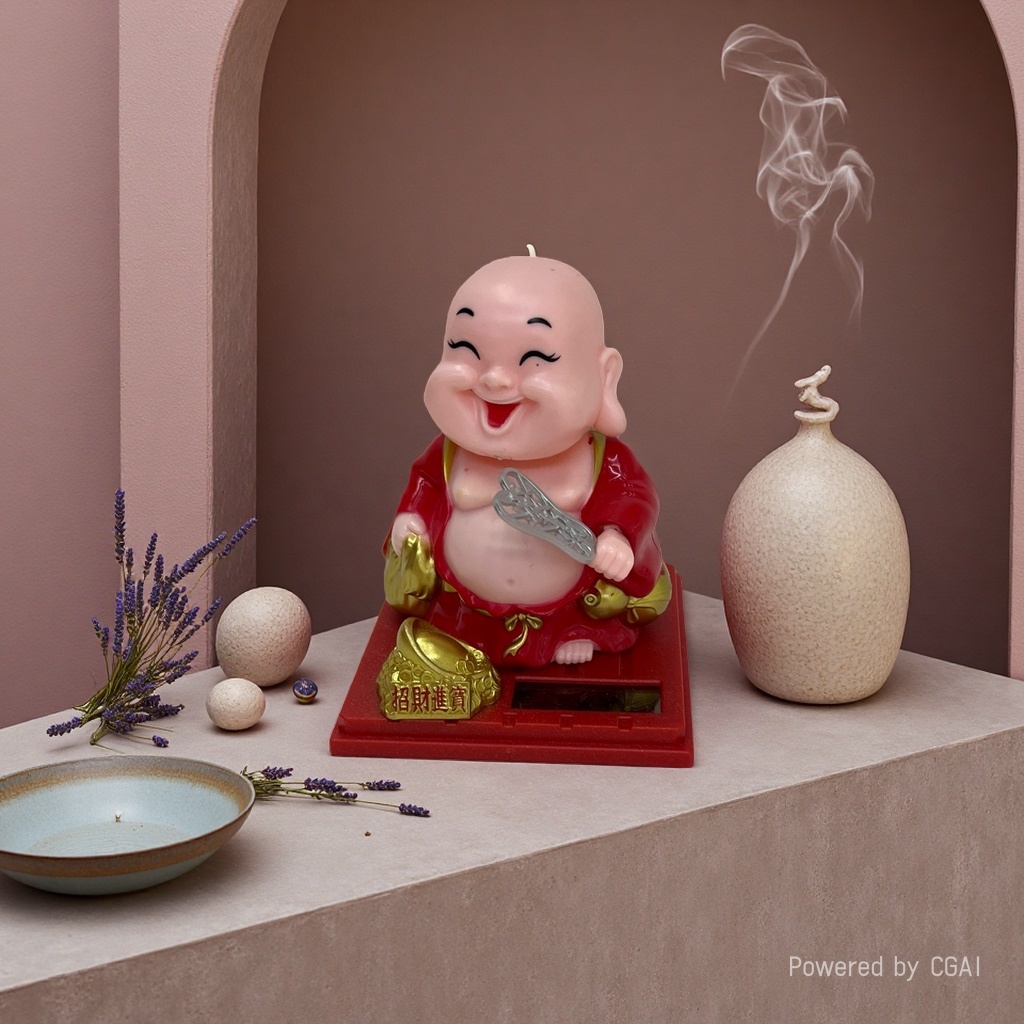 太阳能小和尚摇头家居摆件小沙弥汽车中控台个性创意装饰车内用品