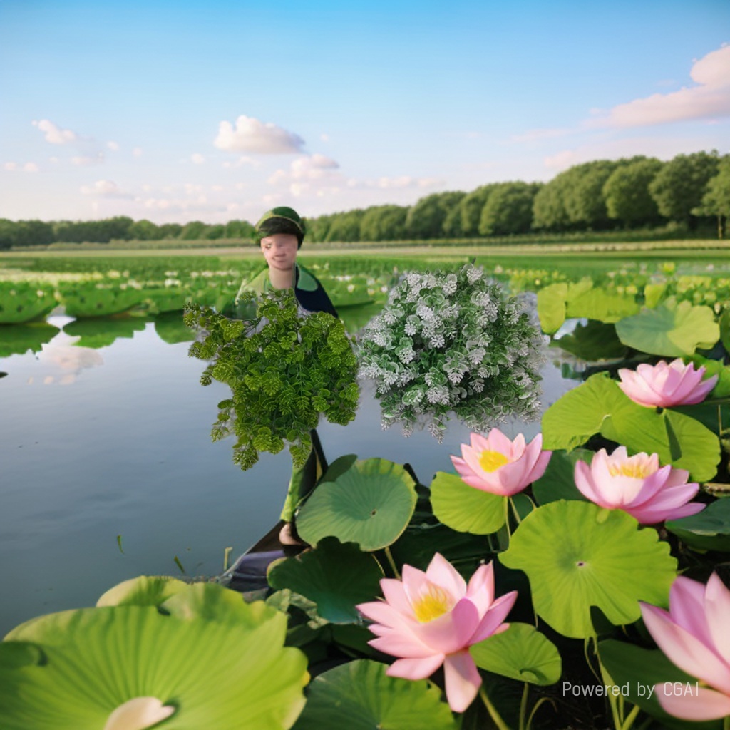 Artificial green plant wall, artificial flowers, dried flowers, artificial flowers, asters, pothos, artificial flowers, plastic lotus, 18-head three-pronged plastic water plants and green plants DIY plant wall Specification image
