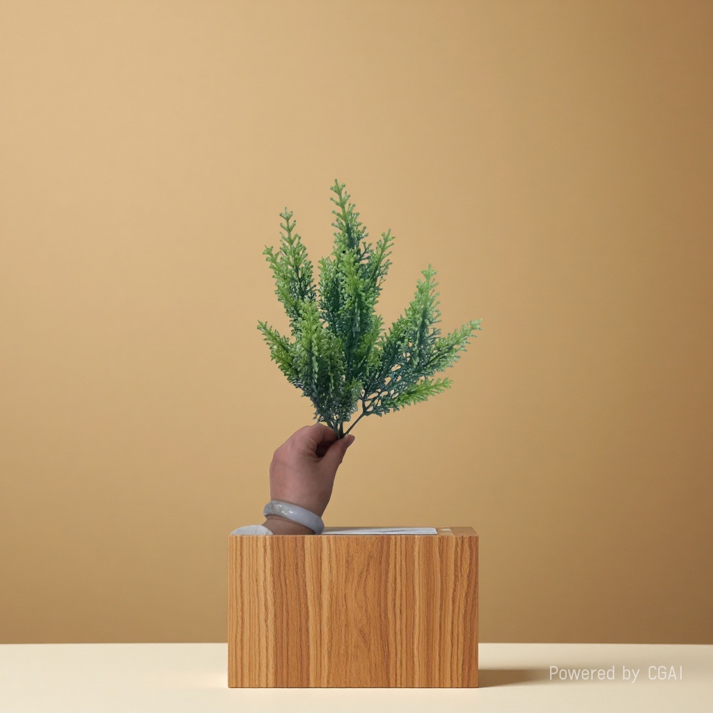 Artificial plants, artificial green plants, artificial flowers, 5-fork 25-mesh plastic spray-painted aquatic plants, indoor and outdoor DIY decoration and shooting props in stock