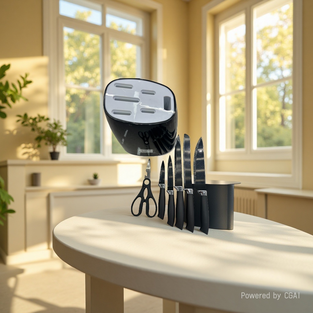 Black 130 kitchen knife set details Picture