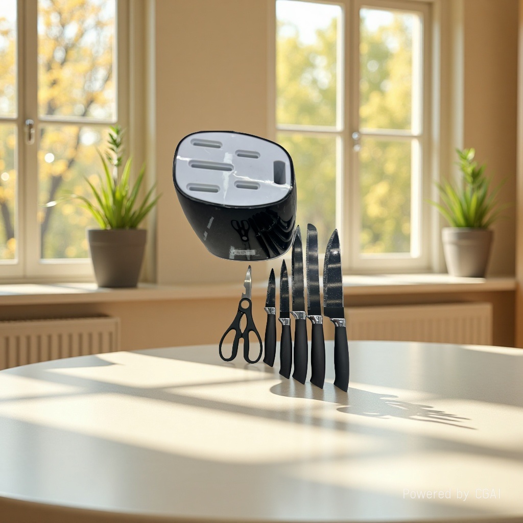 Black 130 kitchen knife set Item Picture