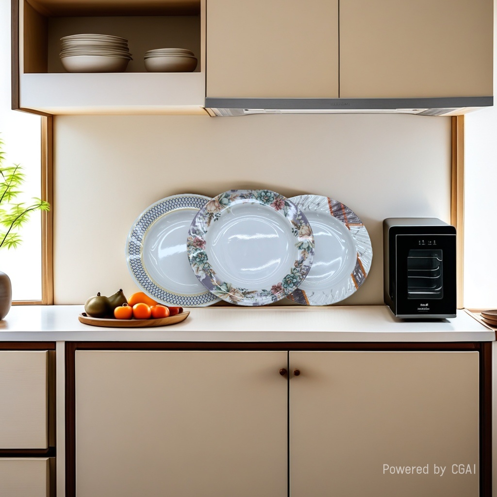 简约商用骨瓷盘碟中式餐具家用盘子陶瓷浅盘菜盘饭盘圆形汤盘鱼盘8寸