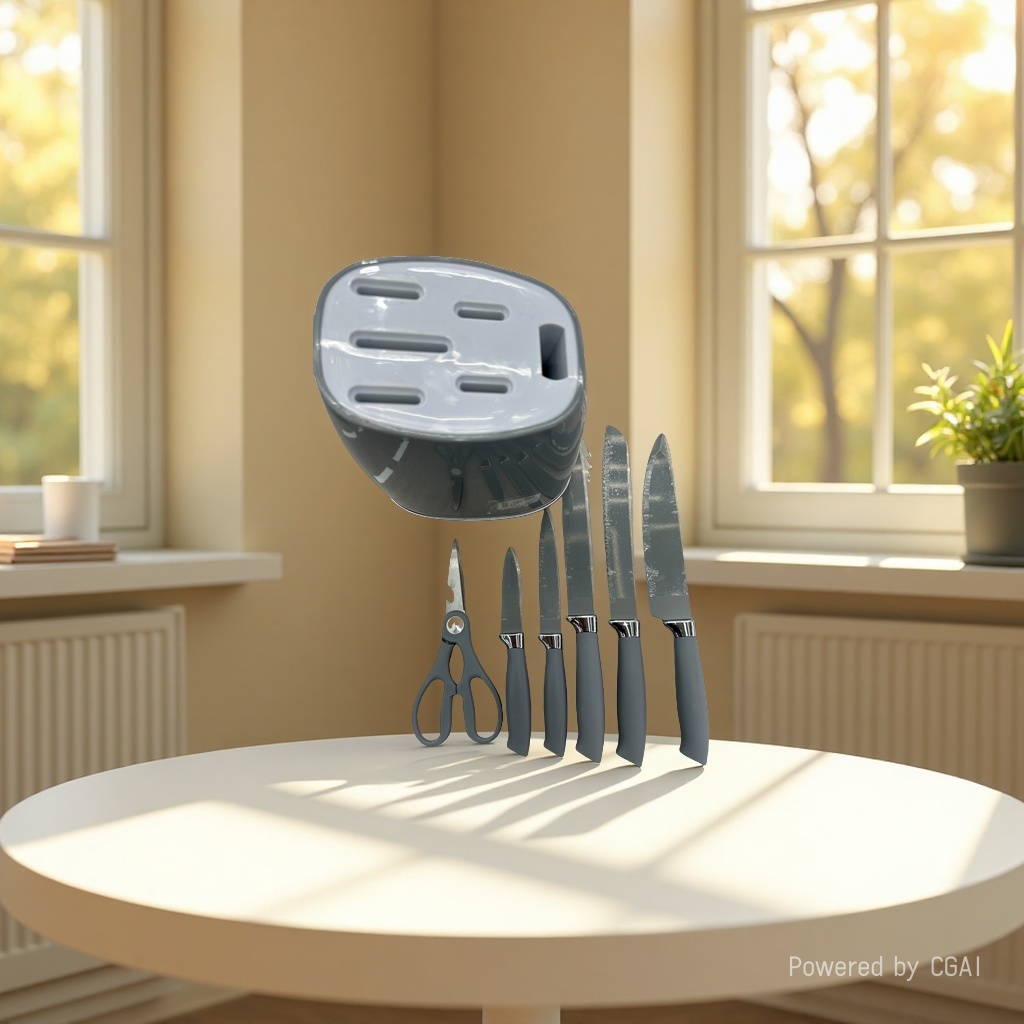 130 Kitchen knife set in grey Application Scenario
