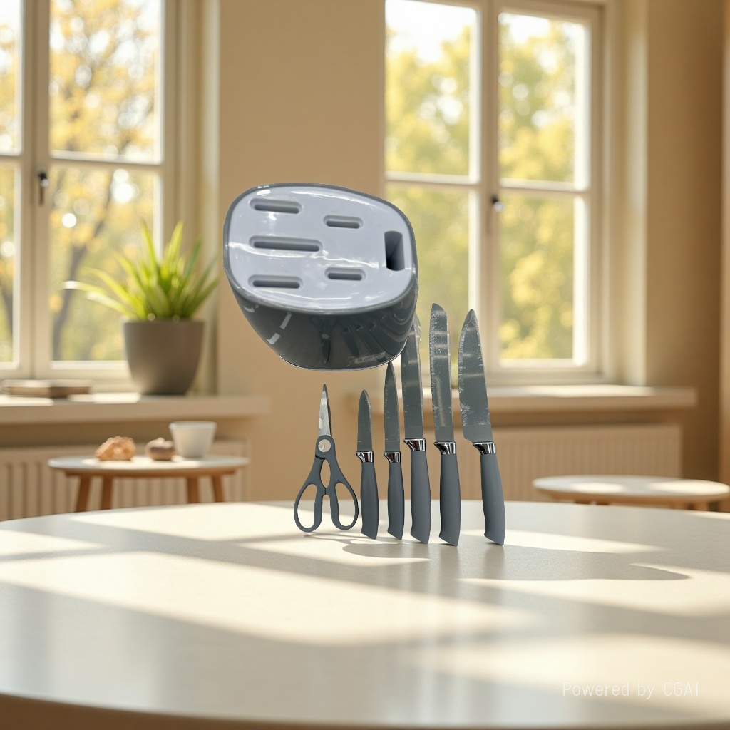 130 Kitchen knife set in grey Item Picture