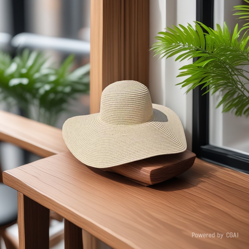 Ladies' summer white wide-brimmed straw hats decorated with shell ornaments, large straw hats, beach hats, sun protection hats and shade hats, seaside vacation and travel, daily outdoor leisure urban style Specification image