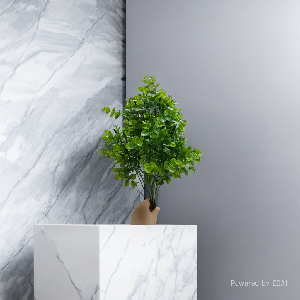 DIY decoration process of 18-head three-pronged large eucalyptus water plant plastic artificial flower plant wall, artificial green plant water plant, artificial green plant stock replenishment cabinet