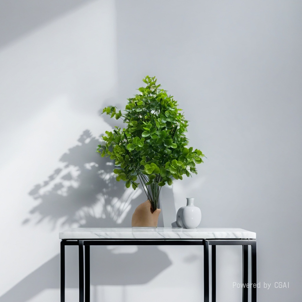 DIY decoration process of 18-head three-pronged large eucalyptus water plant plastic artificial flower plant wall, artificial green plant water plant, artificial green plant stock replenishment cabinet details Picture