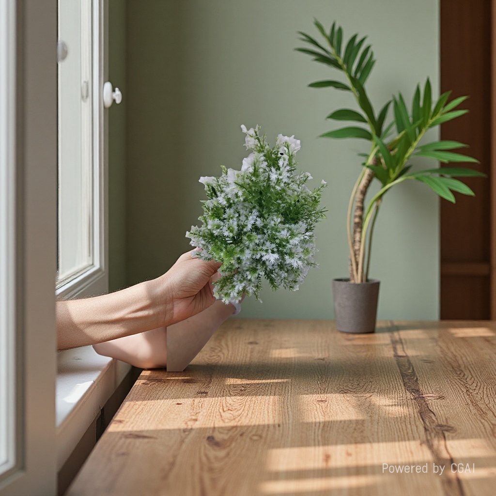 DIY decoration process of 18-head three-pronged green and white pine grass water plant plastic artificial flower plant wall, artificial green plant water plant, artificial green plant stock replenishment cabinet