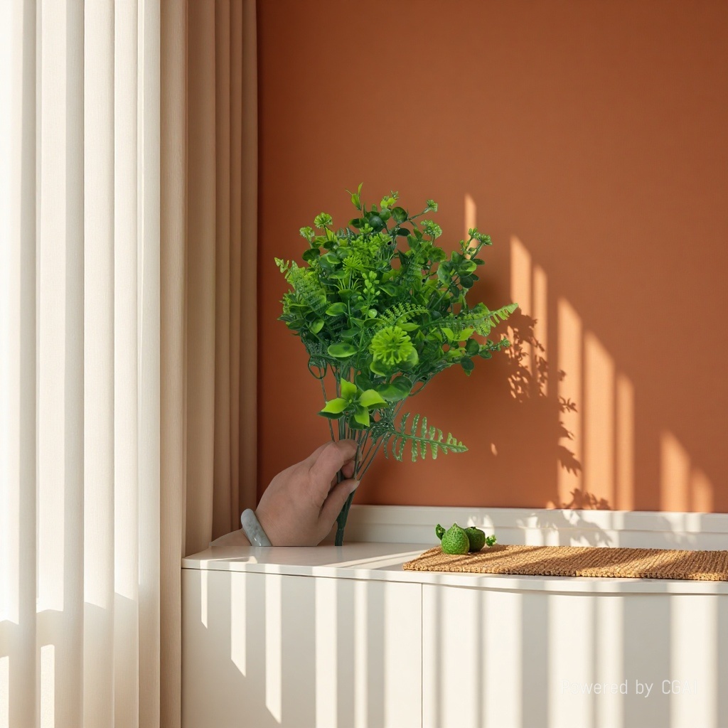 DIY decoration process of 18-head dandelion combination water plant plastic artificial flower plant wall, artificial green plant water plant, artificial green plant stock replenishment cabinet Specification image