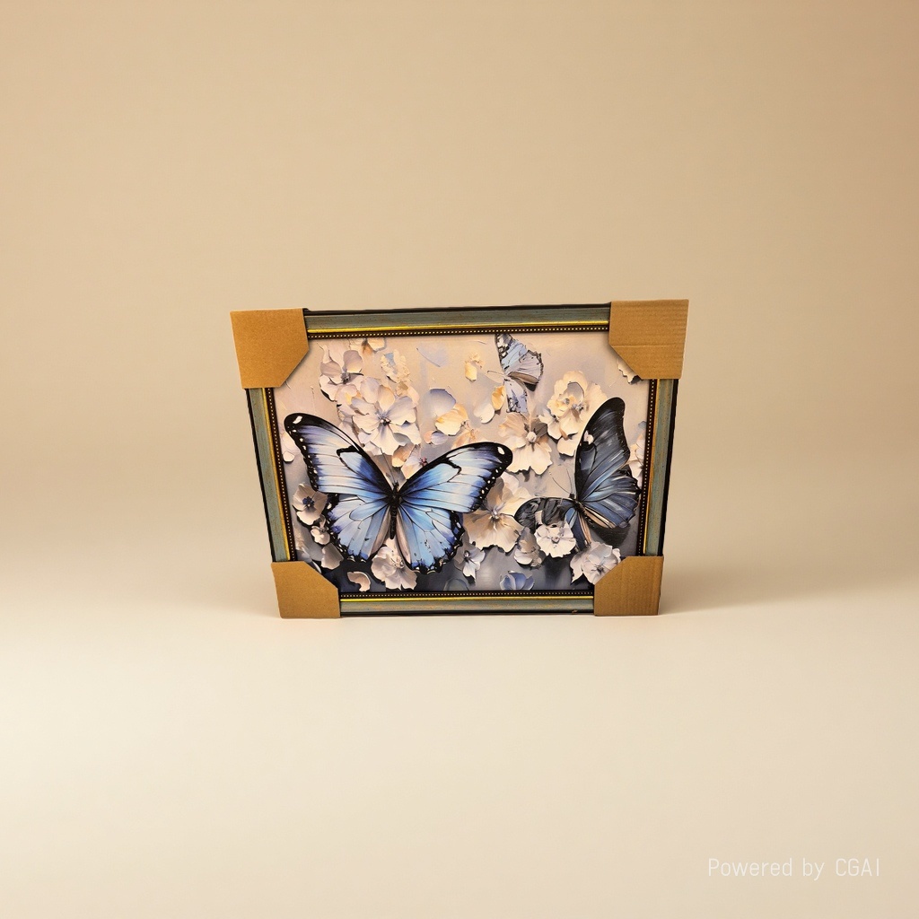 现代装饰画卧室壁画布艺画框装饰品密度板画蝴蝶挂画简约风