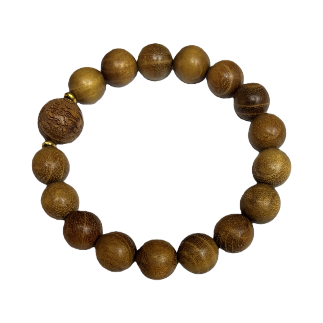 Purple sandalwood Tibetan-style bucket bead bracelet for cultural play, sandalwood old-style bead bracelet for men and women, wooden couple bracelet Item Picture