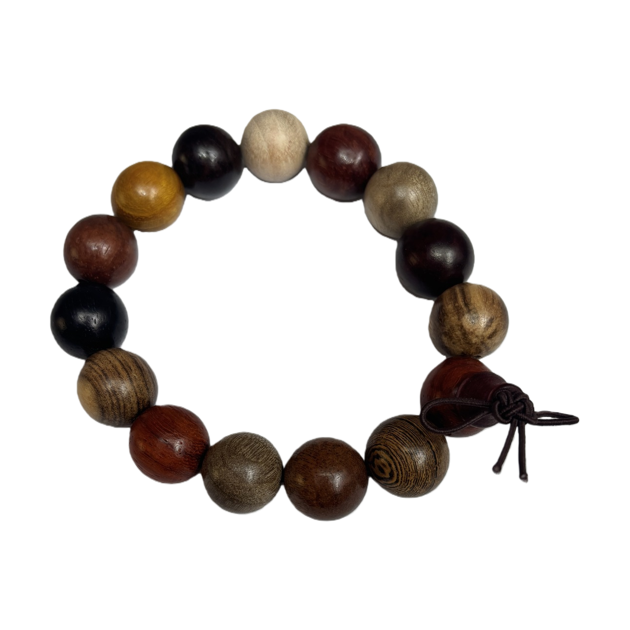 Natural sandalwood Buddhist prayer beads bracelet for men, playing with wood, rosewood, yellow rosewood, agarwood beads, cultural and artistic bracelets, and prayer beads. 094626231 Item Picture