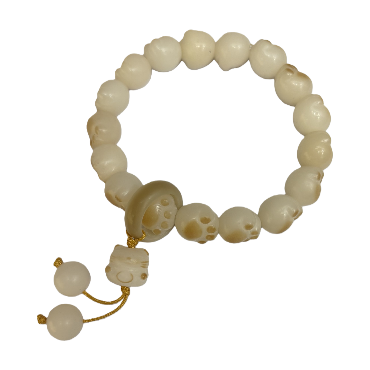 Natural Bodhi root bracelet, cute cat paw design bracelet, women's Xiaohongshu live streaming supply, cultural and artistic bracelet and jewelry Item Picture
