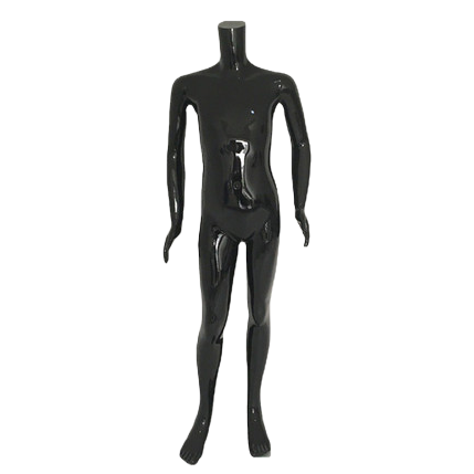 Spray-painted bright white and bright black 129CM headless model for children
