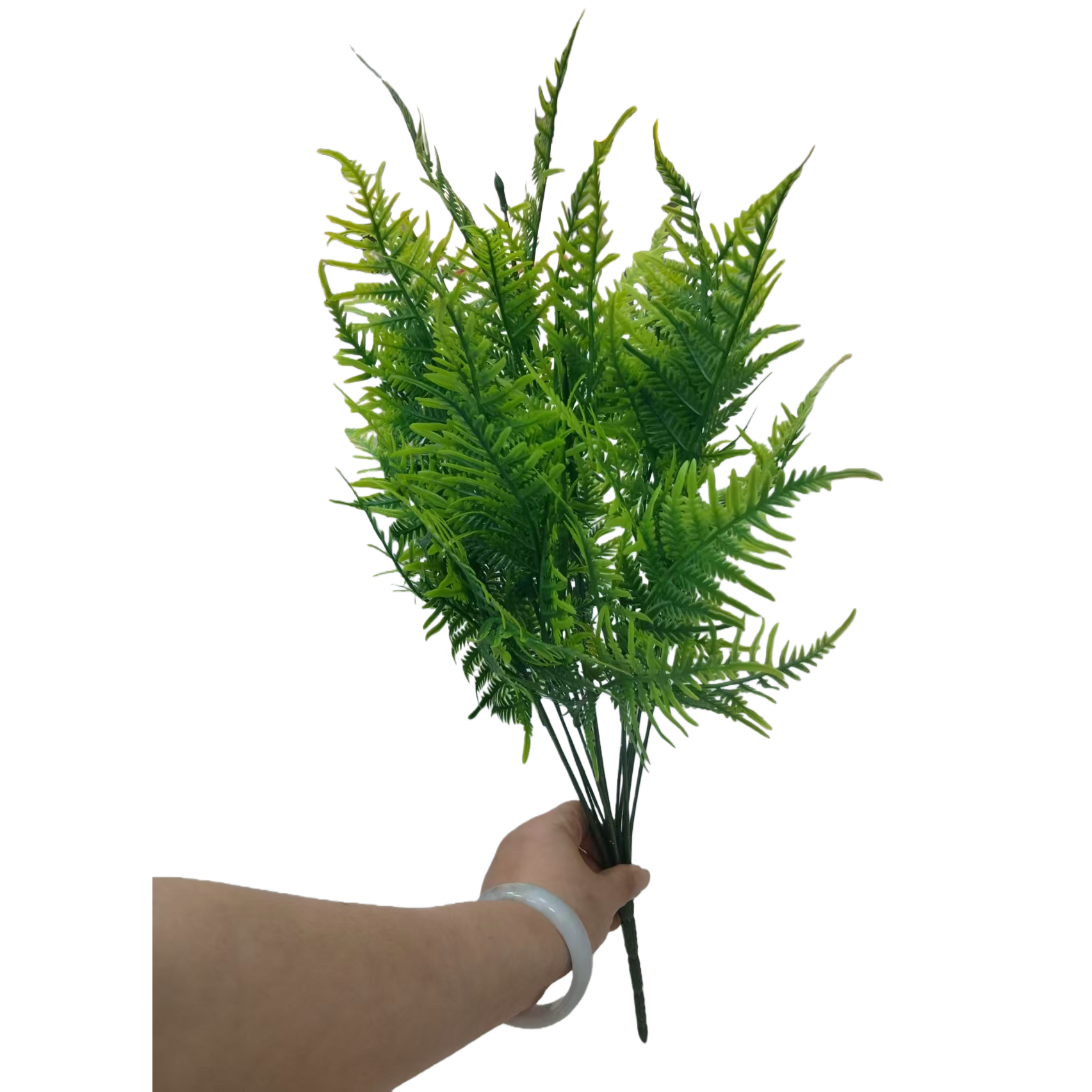 DIY decoration process of 18-head single-forked Persian leaf water plant plastic artificial flower plant wall, artificial green plant water plant, artificial green plant stock replenishment cabinet Item Picture