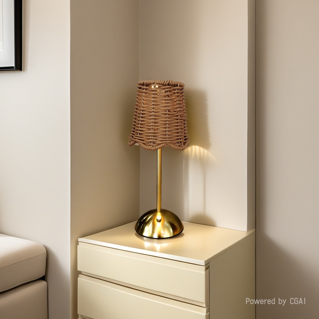 CICO Rattan Portable Desk Lamp type-c Charging Atmosphere Small Desk Lamp Home Night Light 094837844 Specification drawing