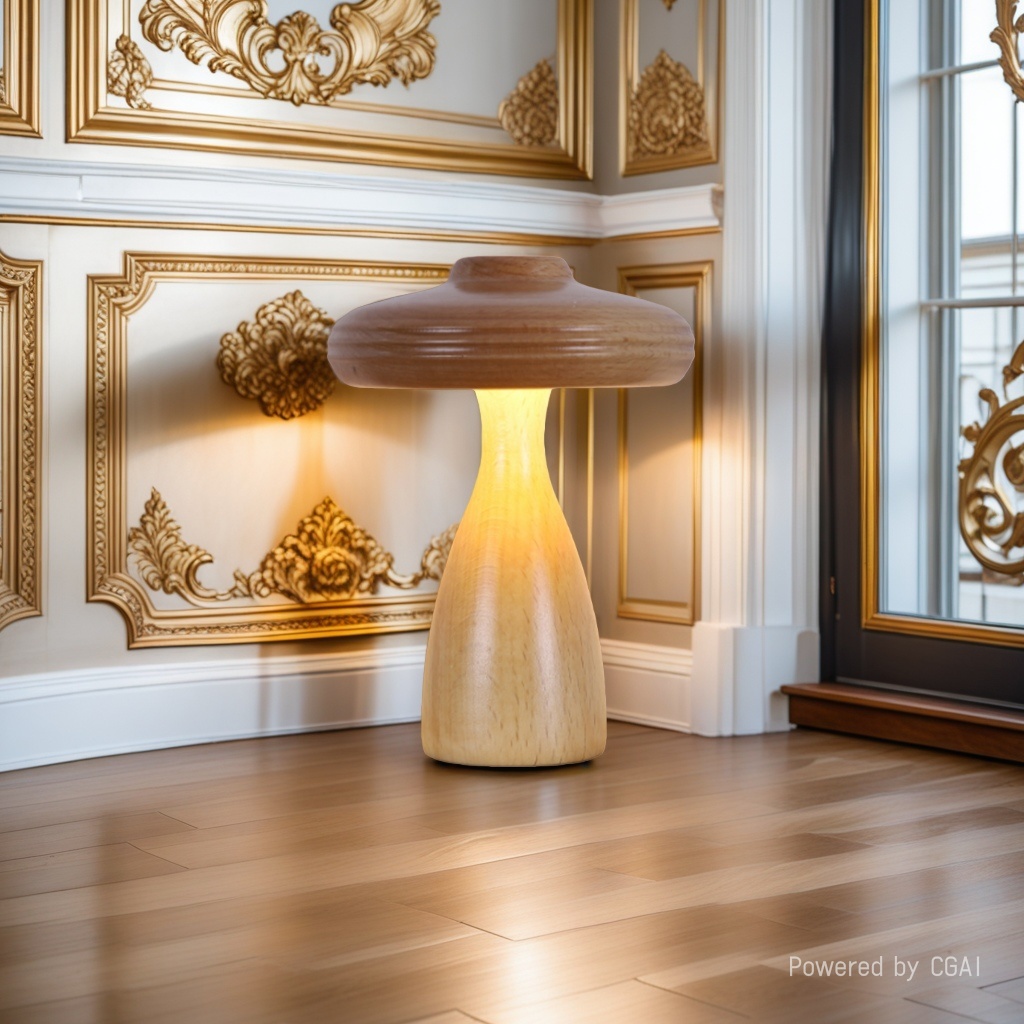 CICO Wooden Mushroom Atmosphere Small Desk Lamp Head Switch Night Light type-c Charging Portable Desk Lamp 102700176 Application Scenario