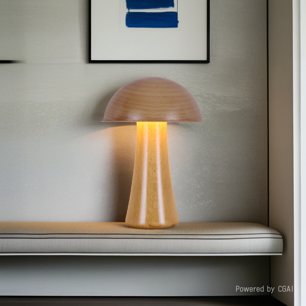 CICO wood atmosphere small desk lamp switch mushroom head small night lamp type 102700176103038256103417511 - c rechargeable portable lamp details Picture