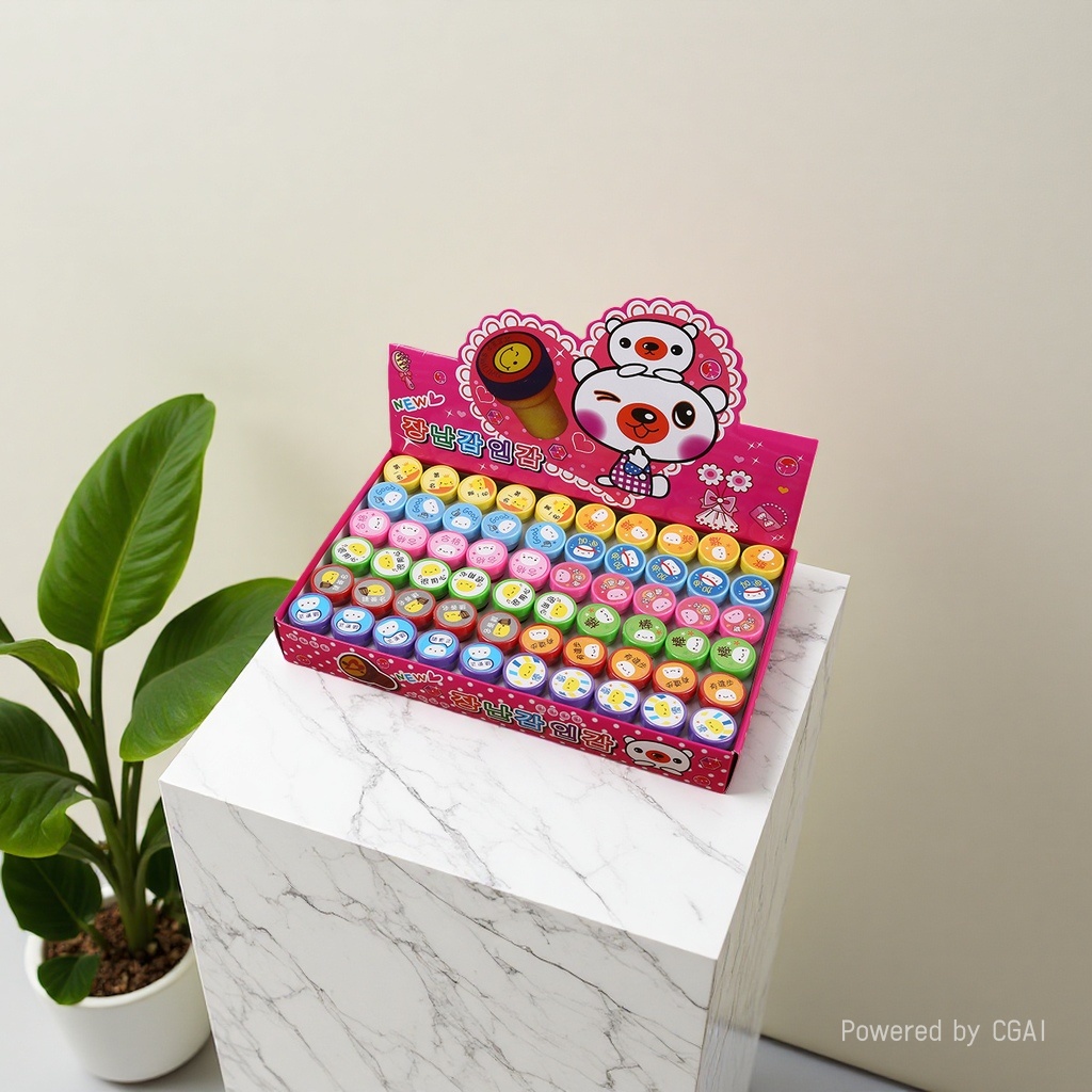 Genius Code, Cute cartoon, children's environmental protection, ten Thousand Times Teacher, Kindergarten, Encouraging toy stamps Specification image