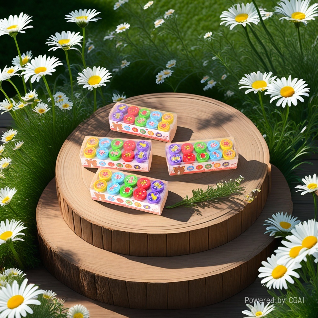 Genius Code 26-Letter and Number Children's Day Toy Stamp Set Plastic Cartoon Small Stamps 115434064 details Picture