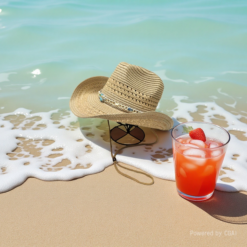 Grass woven straw hat, cowboy straw hat, beach hat, Panama sun protection hat, breathable and sun-protective, suitable for beach vacations, outings, outdoor leisure and daily wear Application Scenario
