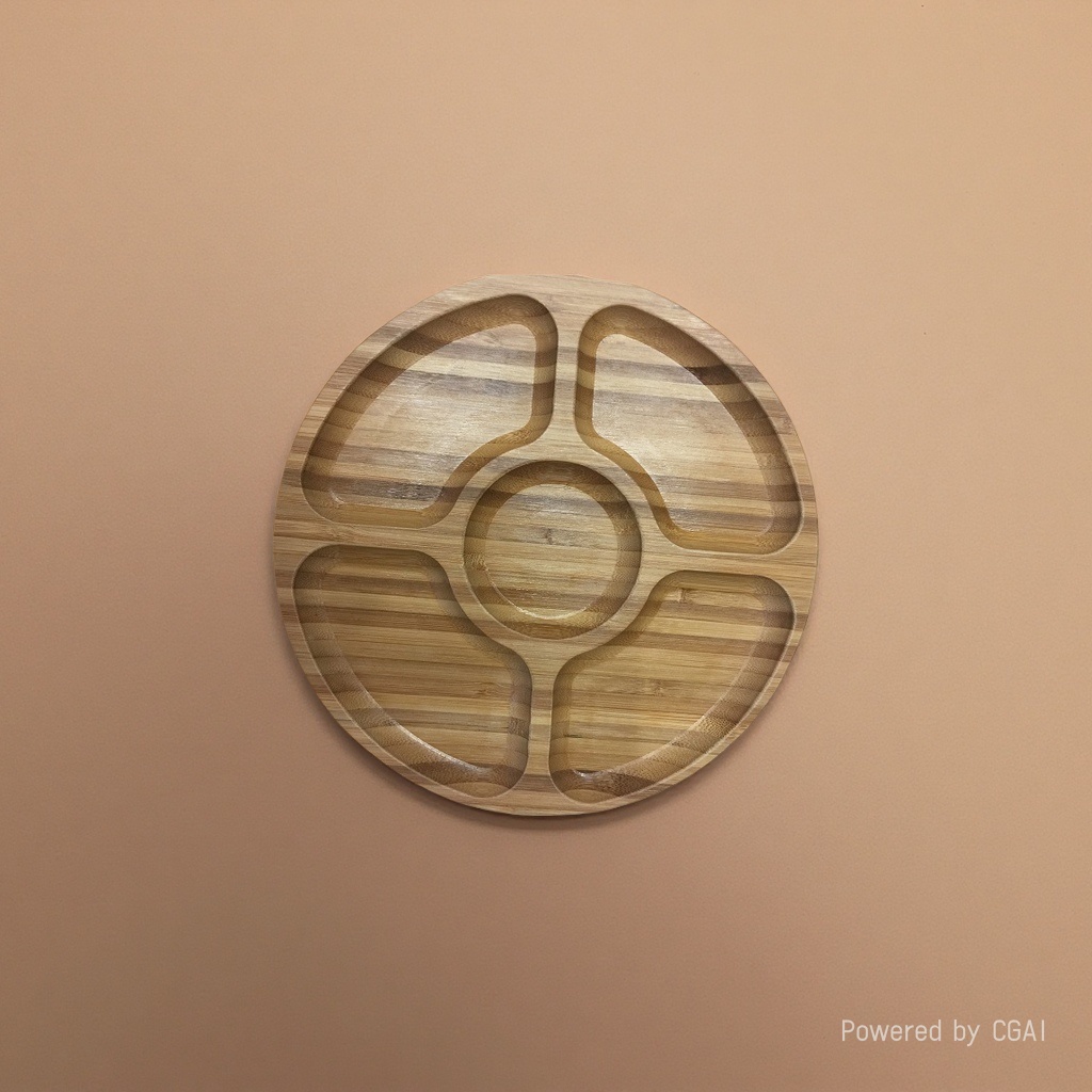 Food grid plates, bamboo trays, grid plates, bamboo, round in shape Application Scenario