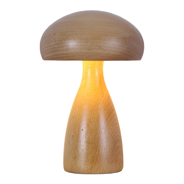 CICO Wooden Mushroom Atmosphere Small Desk Lamp Head Switch Night Light type-c Charging Portable Desk Lamp 102700176103038256 Item Picture