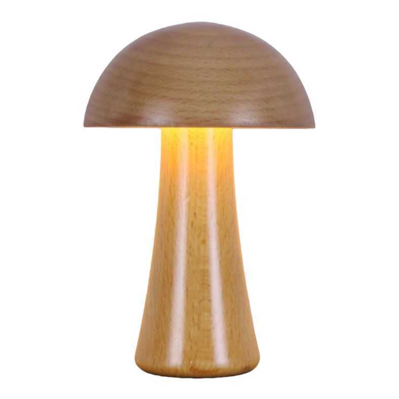 CICO wood atmosphere small desk lamp switch mushroom head small night lamp type 102700176103038256103417511 - c rechargeable portable lamp Item Picture