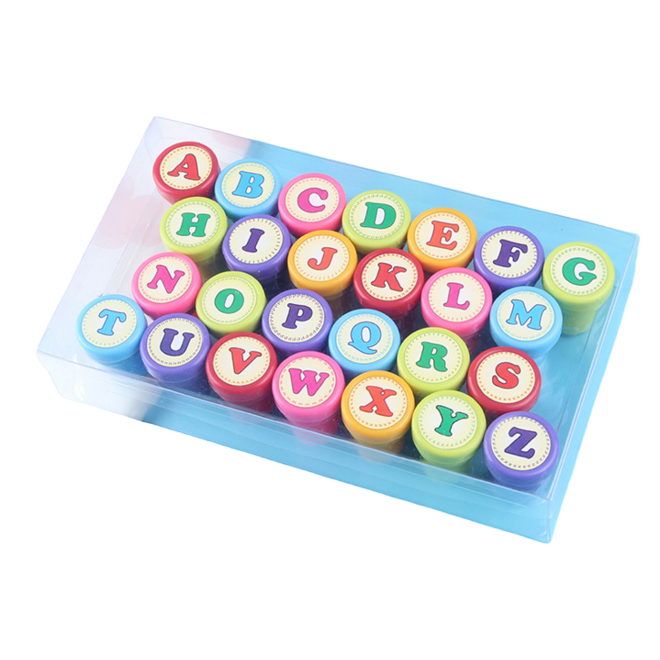 Genius Code 26-Digit Children's Day Toy Stamp Set Plastic Cartoon Small stamps Item Picture