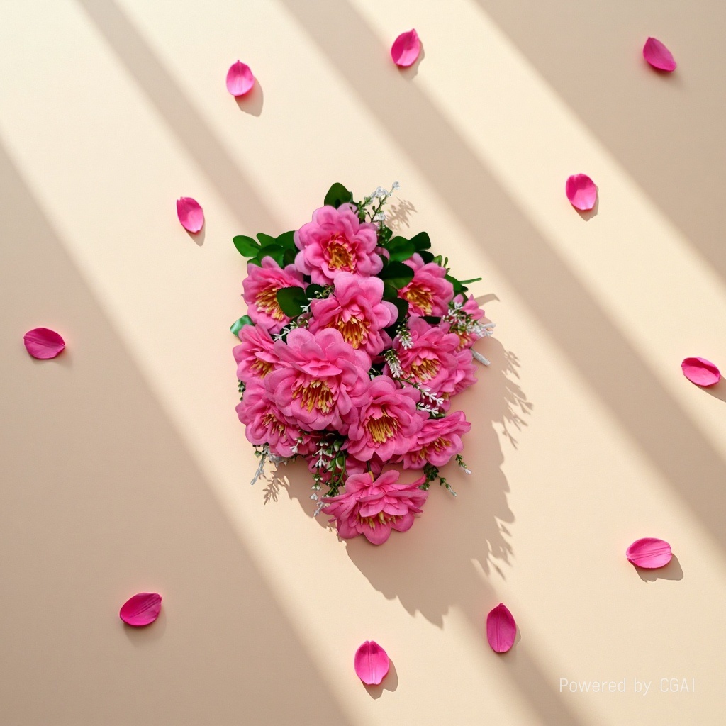Artificial flowers, decorative flowers, plastic flowers, artificial flowers, handcrafted flowers, materials for home decor, plastic flowers, 18-head artificial pink silk flowers, plastic flowers, artificial flowers, wedding DIY handcrafted flowers, artificial flowers, shooting props details Picture