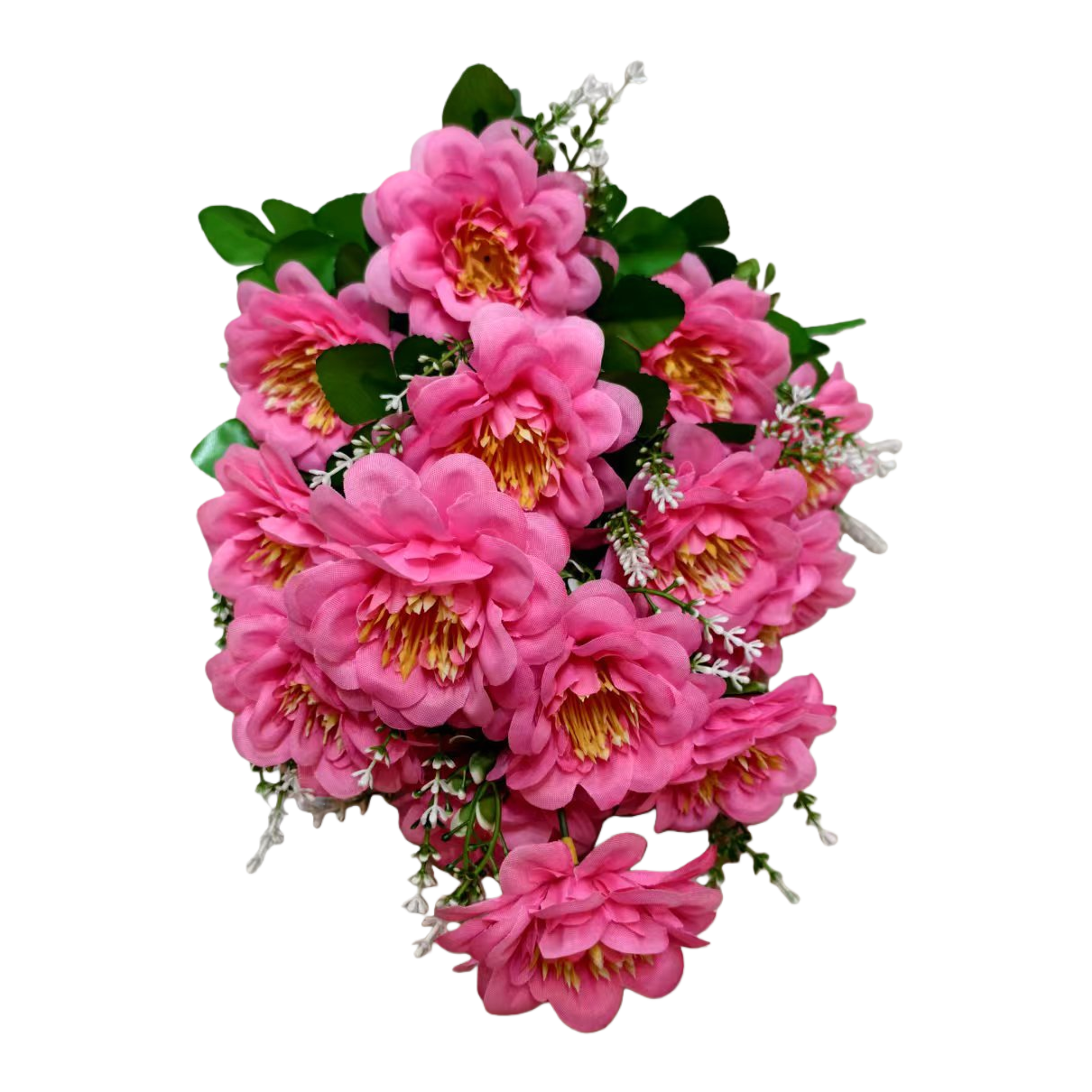 Artificial flowers, decorative flowers, plastic flowers, artificial flowers, handcrafted flowers, materials for home decor, plastic flowers, 18-head artificial pink silk flowers, plastic flowers, artificial flowers, wedding DIY handcrafted flowers, artificial flowers, shooting props Item Picture