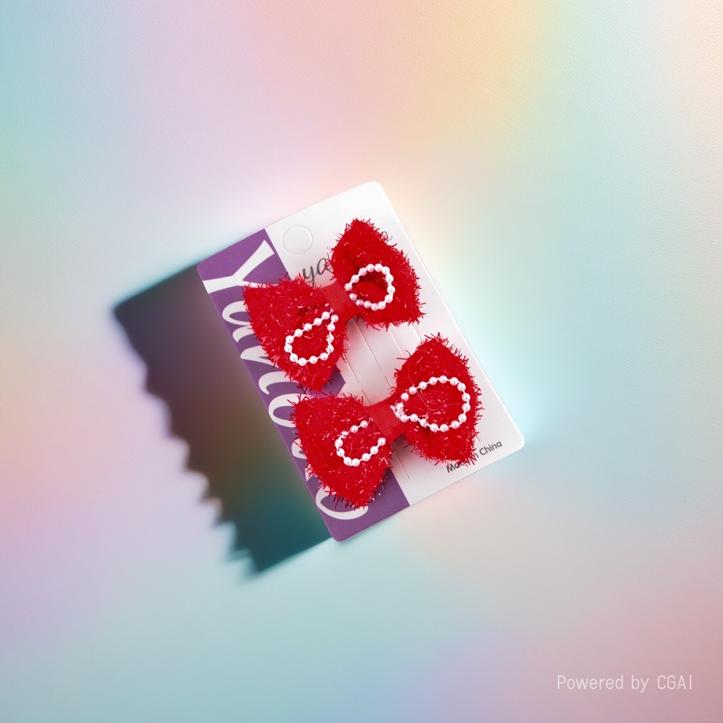 Red bow hair clips, hairpins and hair accessories for women's fashionable new style