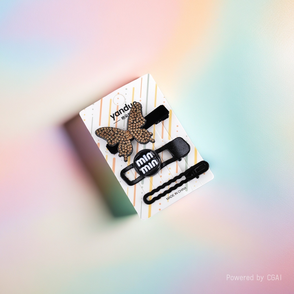 Korean version water diamond hair clips for women, exquisite side clips, duckbill clips, forehead bangs clips, sweet semi-tied hair accessory