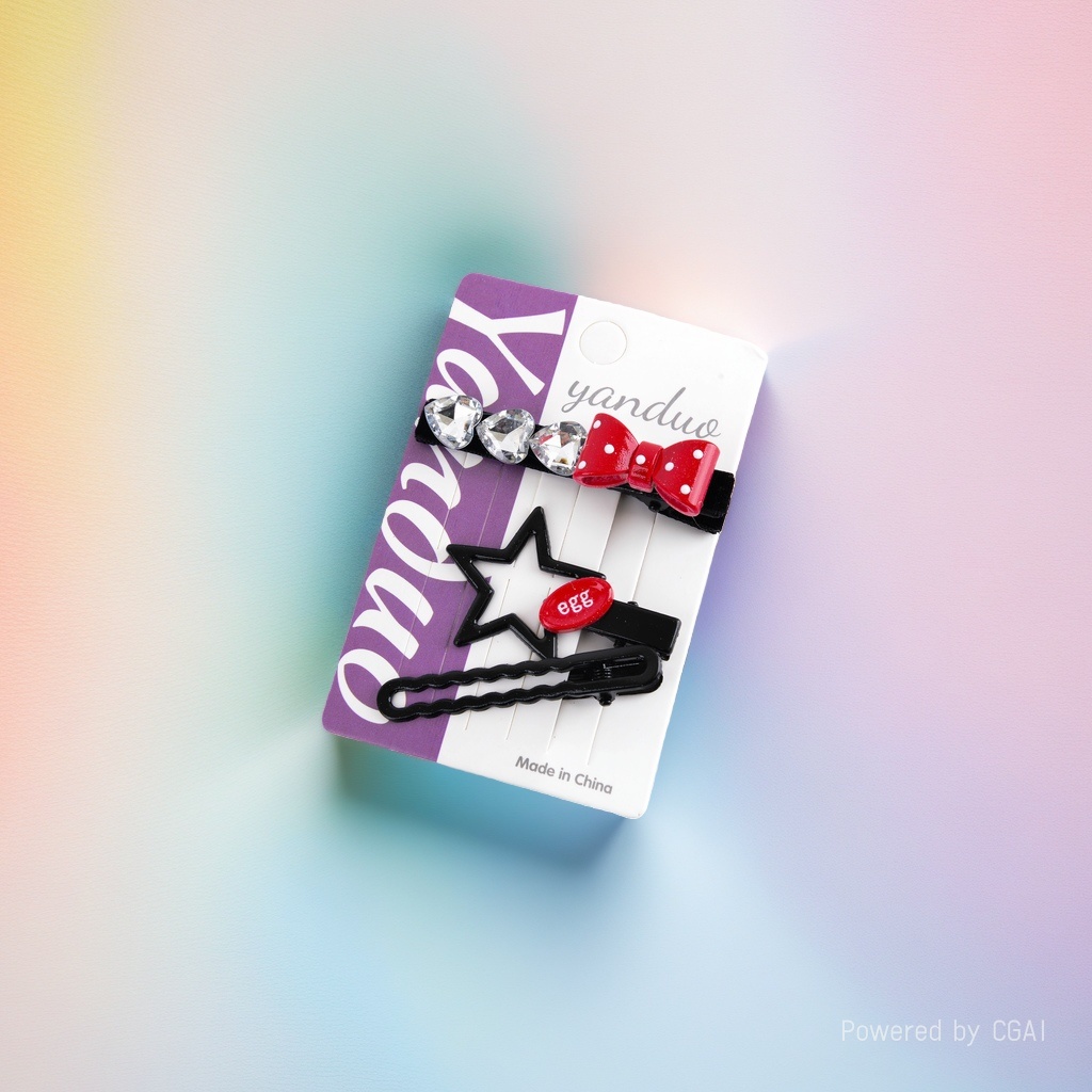 Summer cute cream dopamine children's hair clips, colorful polka dots, sweet hollowed-out clouds, broken bangs side clips Specification image