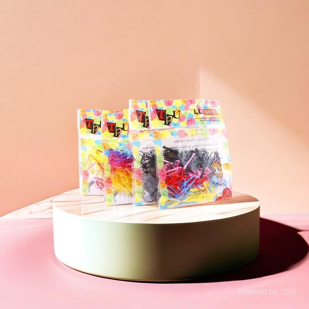 A complete box of Korean-style spliced hair bands for women, with flexible and anti-slip telephone cord