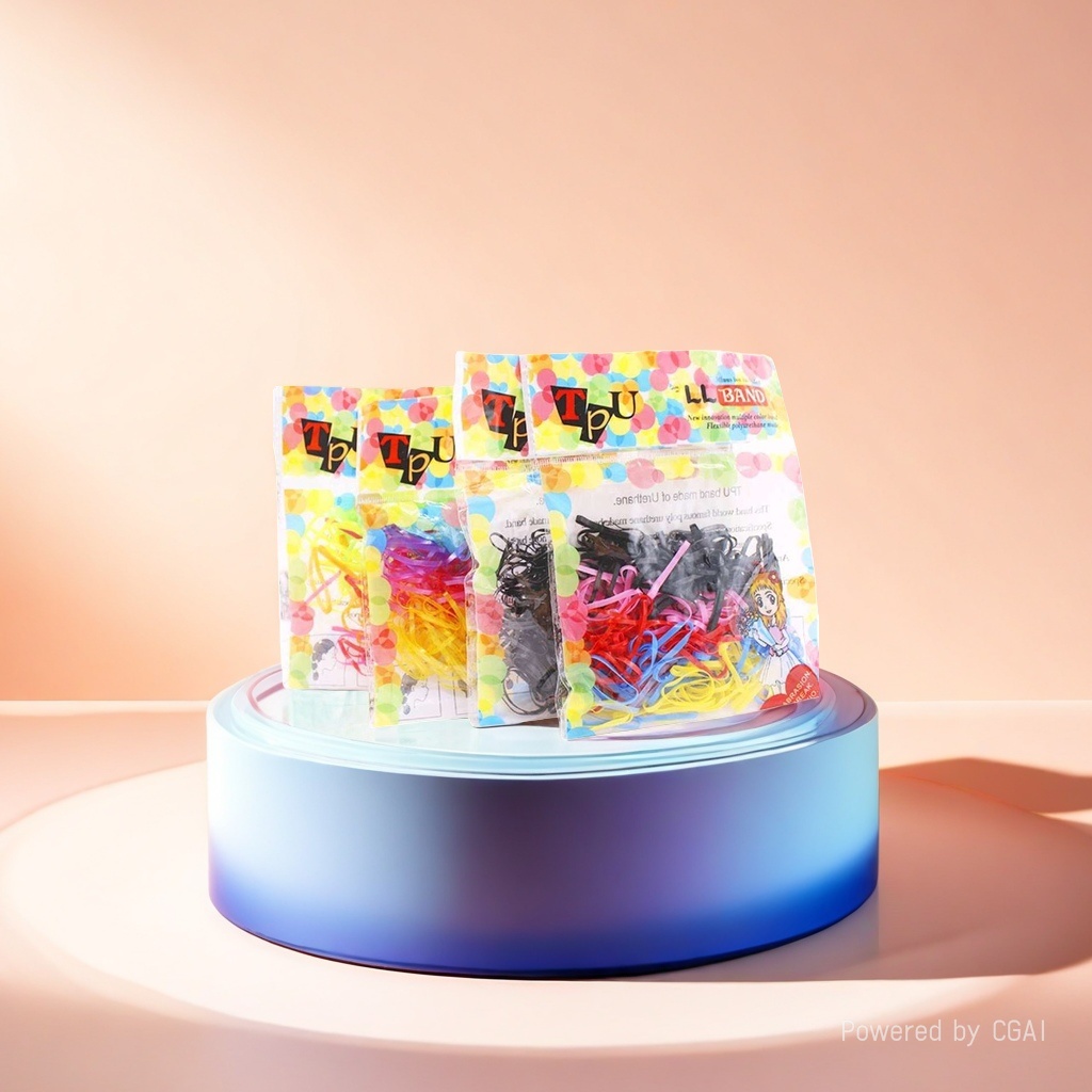 A complete box of Korean-style spliced hair bands for women, with flexible and anti-slip telephone cord details Picture