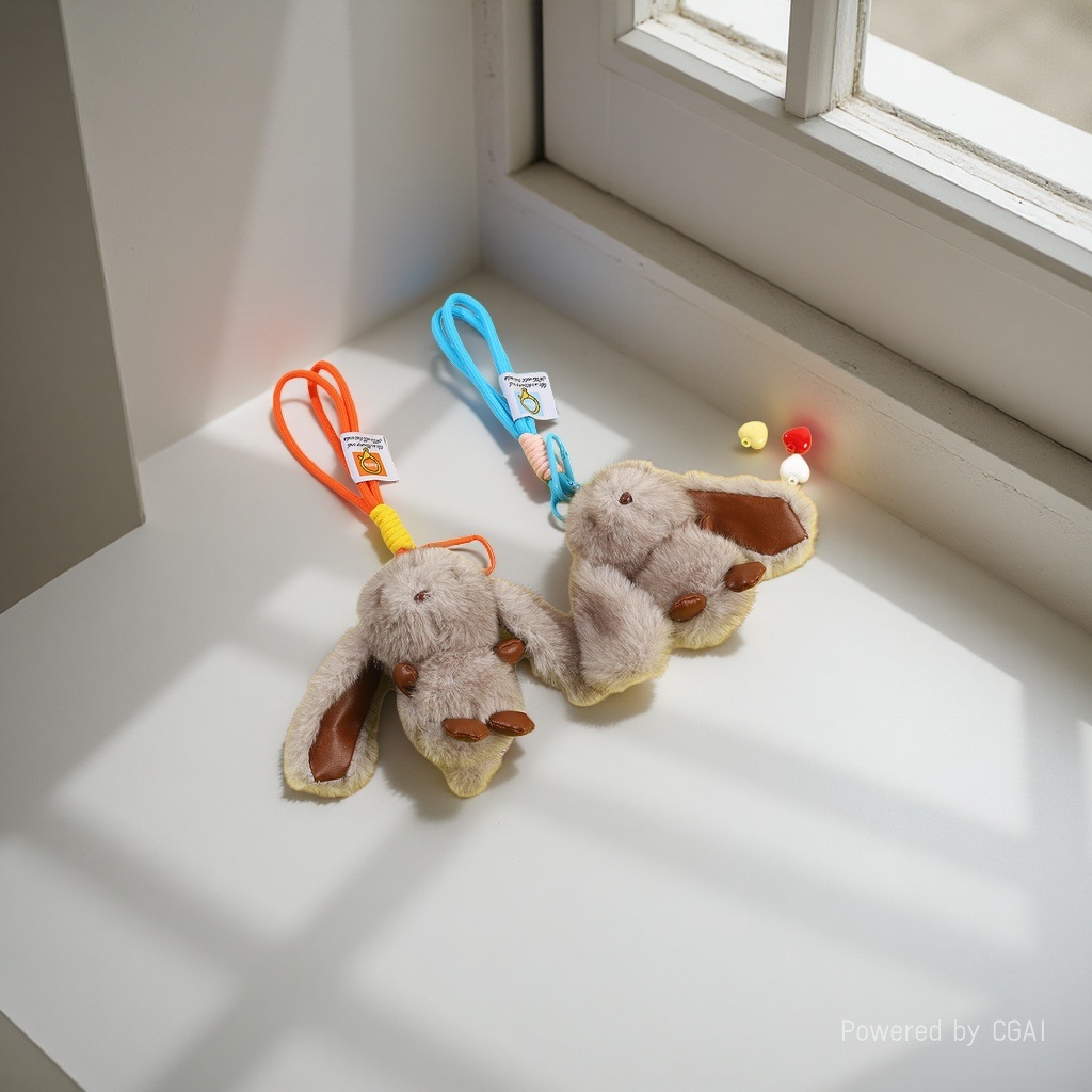 Lindo imitación de visón pelo pequeño conejo colgante de peluche llavero de coche colgante de peluche bolsa colgante de bolso Application Scenario