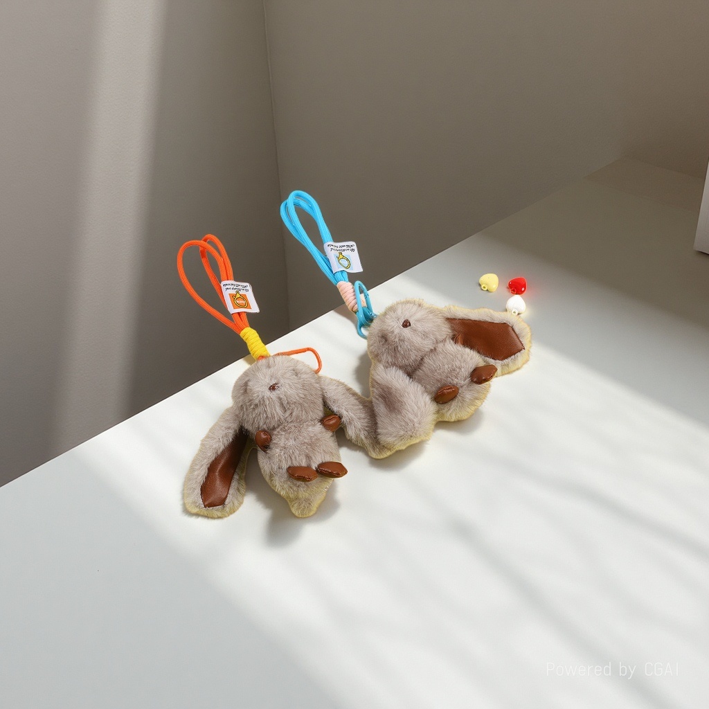 Lindo imitación de visón pelo pequeño conejo colgante de peluche llavero de coche colgante de peluche bolsa colgante de bolso