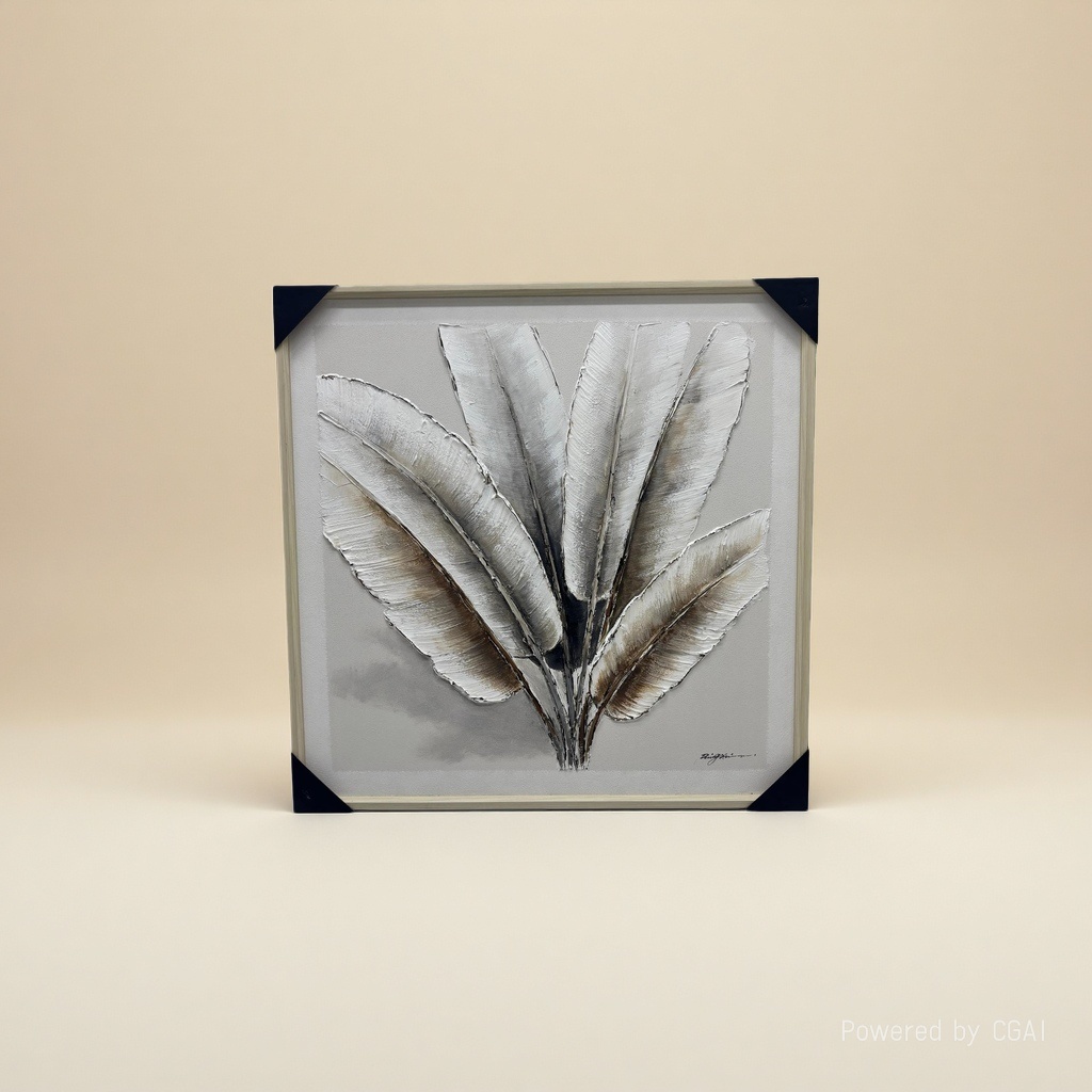 Modern decorative paintings, fabric leaves, three-dimensional decorative painting boards, picture frames, decorative items, simple living room hanging paintings