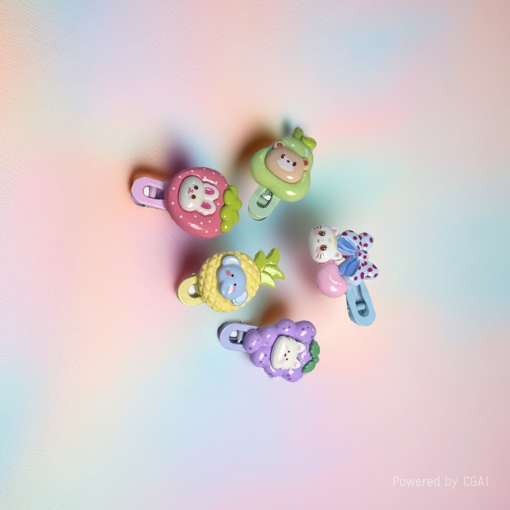 Big and small fruits, cartoon animals, resin accessories, cream glue, diy hair clips, keychains, pendants, shoe flower resin accessories details Picture